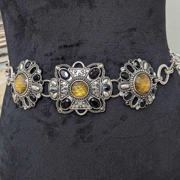 Chico's Southwest/Boho Style Pewter Tone Belt - Picture 3 of 6